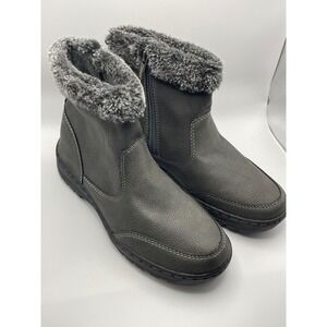 Khombo Women's Addison Gray Faux Fur Winter Ankle Boots‎ Size 7M